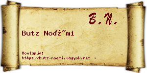Butz Noémi névjegykártya